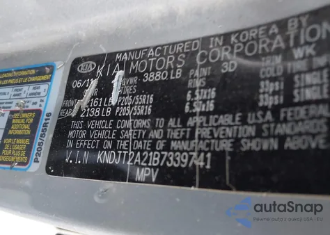 2011 Kia Soul + z USA, uszkodzony, nr VIN KNDJT2A21B7339741